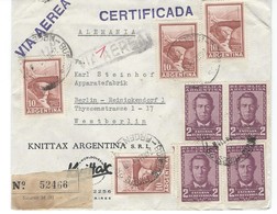 COVER CORREO AEREO ARGENTINA -  BUENOS AIRES - WEST BERLIN - ALEMANIA - KNITTAX ARGENTINA S.R.L. -  CERTIFICADO. - Interi Postali