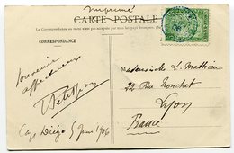 RC 14761 MADAGASCAR 1906 - 5c ZEBU OBL DIEGO SUAREZ POUR LA FRANCE TB - Covers & Documents