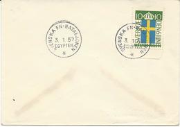 LETTRE 1957 AVEC CACHET SVENSKA FN-BATALJONEN EGYPTEN - Militaire Zegels