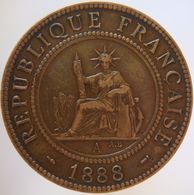 French Indochina 1 Cent 1888 XF - Kolonien