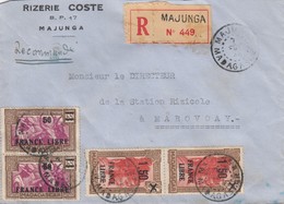 LETTRE. MADAGASCAR. FRANCE LIBRE. RECOMMANDE RIZERIE COSTE MAJUNGA POUR MOROVOAY . TARIF INTERIEUR    / 2 - Lettres & Documents