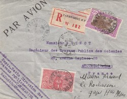 LETTRE. MADAGASCAR. 1937. RECOMMANDE TANANARIVE POUR ARCUEIL, REDIRIGEE    / 2 - Lettres & Documents
