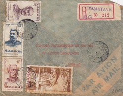 LETTRE. MADAGASCAR. 1953. RECOMMANDE TANANARIVE POUR LYON. PAR AVION   / 2 - Briefe U. Dokumente