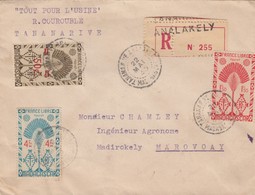 LETTRE. MADAGASCAR. 1945. TOUT POUR L'USINE R. COUROUBLE RECOMMANDE TANANARIVE-ANALAKELY POUR MAROVOAY  / 2 - Brieven En Documenten