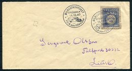 1940 Sweden Svarsmarke Faltpost Cover. Bildpostkontoret Folk Och Forsvar - Militärmarken