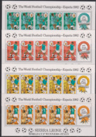 Soccer World Cup 1982 - SIERRA LEONE - Set Of 4 Sheets Ovp MNH - 1982 – Espagne