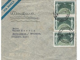 COVER CORREO AEREA - ARGENTINA - BUENOS AIRES - HERBOLZHEIM - BREISGAU - ZONE FRANCAISE - ALEMANIA. - Autres & Non Classés