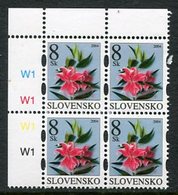 SLOVAKIA 2004 Definitive: Flowers 8 Sk  Block Of 4 MNH / **.  Michel 478 - Neufs