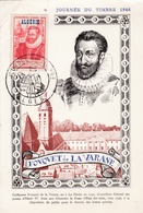 ALGERIE  : Carte Maximum Fête Du Timbre 1946 Fouquet De La Varane Oblitération 1er Jour Alger - Maximum Cards