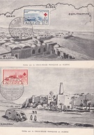 ALGERIE  : Carte Maximum Croix-Rouge 300 301  Oblitération 1err Jour Alger 1952 - Tarjetas – Máxima