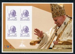 SLOVAKIA 2003 Papal Visit Self-adhesive Sheet MNH / **.  Michel 466 - Ongebruikt