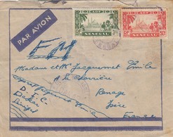 LETTRE. SENEGAL. PAR AVION. FM. . DAKAR DEPOT DES ISOLÉS POUR RANGE ISERE   /   2 - Storia Postale