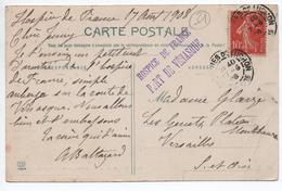 1908 - CP Avec CACHET "HOSPICE DE FRANCE / PORT DE VENASQUE" (VAUCLUSE) - 1877-1920: Semi Modern Period
