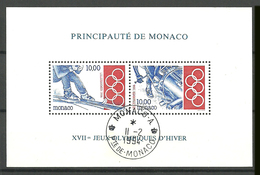 Monaco 1994  Sport, Slalom, Bob, Olympic Winter Games Lillehammer, Mi Bloc 61, Cancelled(o) - Gebruikt