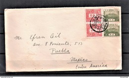 CHINA 1934 Manchukuo Cover With Contents From Dairen To Mexico Japanese Occupation 2sn Volcano (x2) & 3sn (x2) - 1932-45 Manciuria (Manciukuo)