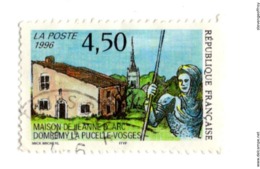 3002 Maison De Jeanne D'Arc à Domrémy-la-Pucelle (Vosges) Patrimoine - Jeanne D'arc - Maison - Clocher - Paysage - Armu - Oblitérés