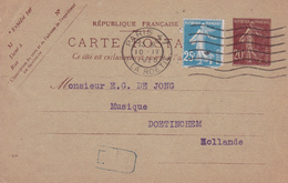 Carte Semeuse Camée 20 C Brun H1 Oblitérée Repiquage Durand - Cartes Postales Repiquages (avant 1995)