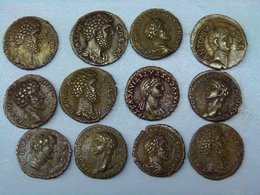 12 Fine Roman Brass Coins,denarius,mint Roma 119-121 AD - République (-280 à -27)