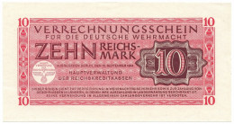 10 REICHSMARK VERRECHNUNGSSCHEIN FUR DEUTSCHE WERMACHT BERLIN 15/09/1944 SUP+ - Occupazione Alleata Seconda Guerra Mondiale