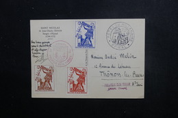 FRANCE - Vignettes De Épinal Sur Carte Postale De St Nicolas En 1953 - L 48880 - Lettere