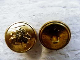 Button Buttons (gold Color) Of  Police Uniform Lithuania Coat Of Arms - Police & Gendarmerie