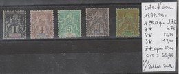TIMBRE DES COTES D IVOIRE NEUF * DONT 1 SIGNEE 1892-99 Nr VOIR SUR PAPIER AVEC TIMBRES COTE  55.85 € - Unused Stamps
