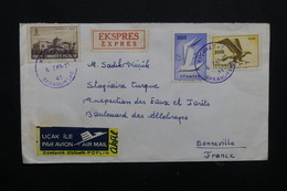 TURQUIE - Enveloppe De Ankara Pour La France En 1963 Par Avion, Affranchissement Plaisant - L 48910 - Storia Postale