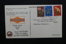 MACAO - Carte Publicitaire ( Biomarine De Dieppe ) Pour La France En 1953, Affranchissement Plaisant - L 48922 - Lettres & Documents