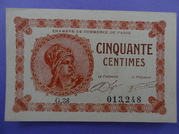 Billet De 0,50 Série G.38 Chambre De Commerce De Paris - Handelskammer