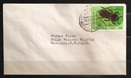 Cuba 1988 N° 2861 Sur Enveloppe O Insectes, Coléoptères, Odontotaenius Zodiacus, Truqui, Passalidae - Lettres & Documents