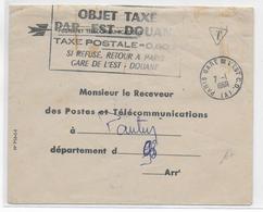 1969 - ENVELOPPE De SERVICE Des POSTES Pour OBJET TAXE Par EST DOUANES à PARIS GARE DE L'EST C.D (A) - 1960-.... Lettres & Documents