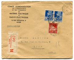 RC 14812 ALGERIE 1942 ALGER PLATEAU - SAULIÈRE LETTRE RECOMMANDÉE POUR LA FRANCE  TB - Covers & Documents