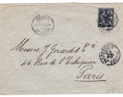 ALEXANDRIE :  Mouchon  25c Bleu Sur Lettre Pour Paris CaD D'Alexandrie De 1906 - Lettres & Documents