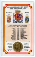 ESPAÑA / SPAIN (1982) - Tarjeta Calendario Copa Del Mundo De Futbol 1982 Moneda 1 Pta - Primera Fase - FIFA World Cup - Sonstige & Ohne Zuordnung