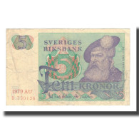 Billet, Suède, 5 Kronor, 1965-1981, 1979, KM:51d, TB+ - Svezia