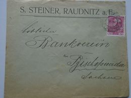 ZA248.14 Czechia -Cover - Cancel  Roudnice Raudnitz  Ca 1913 - Bömische Union -Bankverein In Bischofswerda /Sachsen - ...-1918 Prephilately