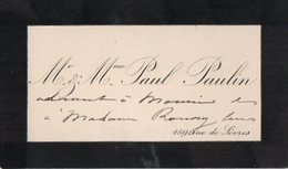 VP16.240 - CDV - Carte De Visite  -  Mr & Mme Paul PAULIN - Visitenkarten
