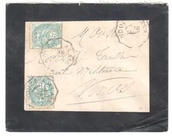 ANDUZE à ALAIS Lettre Convoyeur Type 2 Ob 19/9/ 1907 5 C Blanc Yv 111 - Spoorwegpost