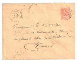 ANDUZE à ALAIS Lettre Convoyeur Type 1 Ob 23/11/ 1901 15 C Mouchon Yv 117 - Bahnpost