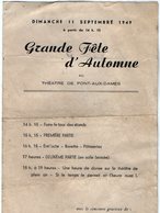 VP16.254 - 1949 - Programme - Grande Fête D'Automne Au Théatre De PONT - AUX - DAMES - Programme