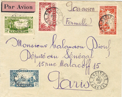 1937- Enveloppe PAR AVION De Rufisque Pour Paris -affr.  à 4 ,65 F ( Dont 1,25 P A N°4 ) - Lettres & Documents