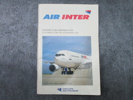 AIR INTER - Horaire N°68 - 88 Pages - Orari