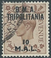 1948 OCCUPAZIONE INGLESE USATO TRIPOLITANIA BMA 10 MAL - RB31-4 - Tripolitaine