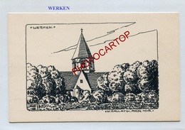 WERKEN-Wercken-DESSIN-CARTE Imprimee Allemande-Guerre 14-18-1 WK-BELGIEN- - Kortemark