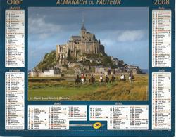 Calendrier La Poste 2008 Photos De France - Mont Saint Michel, Chevaux - Bretagne, Belle Ile (56) Port De Sauzon - Tamaño Grande : 2001-...