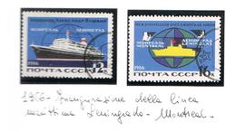 URSS - YV 3085.3086    - 1966   LENINGRAD-MONTREAL SEA SERVICE    (COMPLET SET OF 2)      -  USED  - RIF. CP - Oblitérés