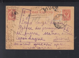 Russia POW PC 1917 To Red Cross Dennmark - Lettres & Documents