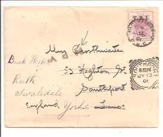 Orange River Colony V.R.I. 1d OVPT To Southport-Swaledal + H P V STRIKE !! - Orange Free State (1868-1909)