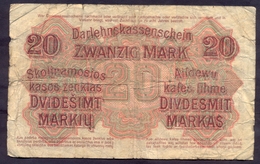 Germany Lithuania - 20 Mark 1918 F Kowno # P- R131 - Primera Guerra Mundial