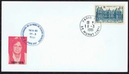 Y/T N° 760 Seul Sur  Carton Souvenir: 3 E Anniv Mort De Claude FRANCOIS - Oblit. " PARIS 100 - Bd MURAT - II-3-1981". - Covers & Documents